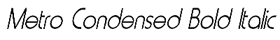 Download Metro-Condensed Bold Italic
