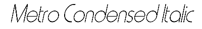 Download Metro-Condensed Italic