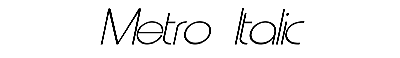 Download Metro  Italic